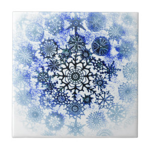 Carreau Carrelage bleu Snowflake