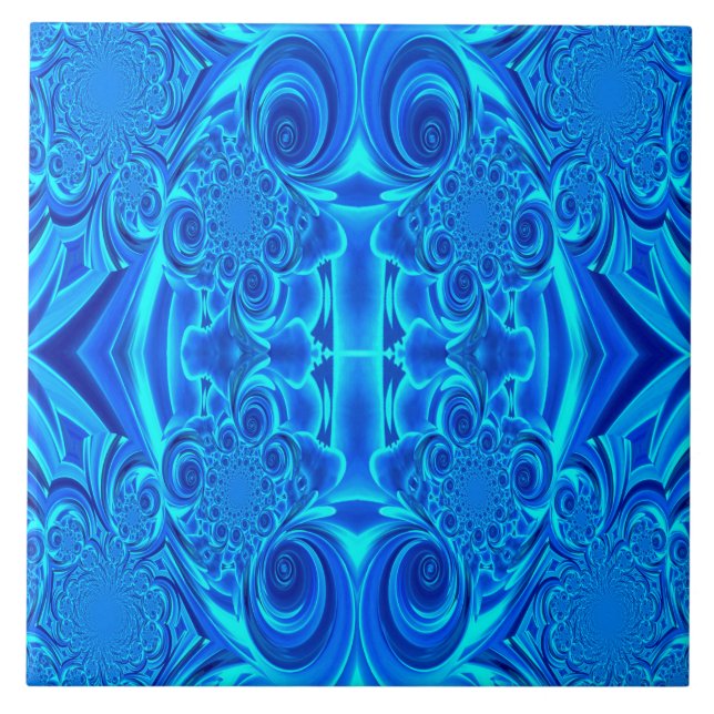 Carreau Carrelage bleu vibrant (Devant)