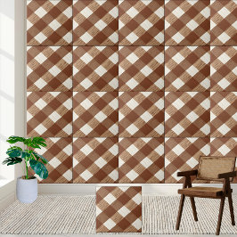 Carreau Carrelage Brown et blanc À damiers bois