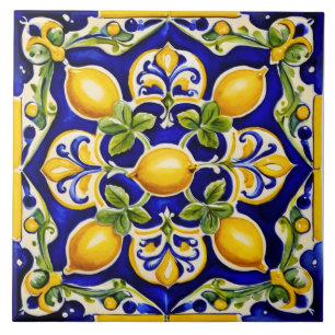 Carreau Carrelage céramique citron méditerranéen