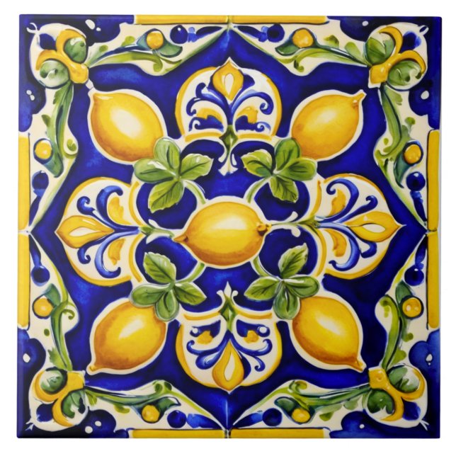 Carreau Carrelage céramique citron méditerranéen (Devant)