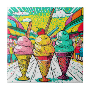 Carreau Carrelage céramique Crème de glace Acrylique Carre