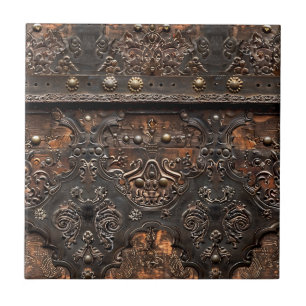 Carreau Carrelage céramique en cuir vieilli