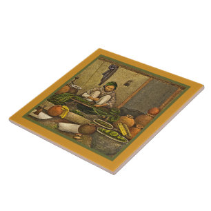 CARREAU CARRELAGE CÉRAMIQUE/HOMME ASSIS AU SOL PARMI LES V