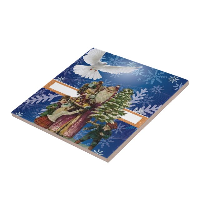 Carreau Carrelage céramique Noël Vintage Dove (Côté)