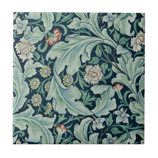 CARREAU CARRELAGE CÉRAMIQUE ; WILLIAM MORRIS : MODÈLE FLOR (Devant)