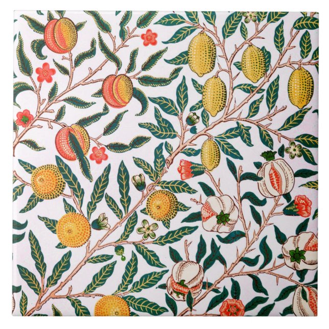 CARREAU CARRELAGE CÉRAMIQUE ; WILLIAM MORRIS : POMEGRANATE (Devant)