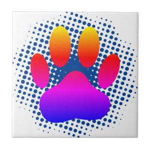 Carreau Carrelage couleur Pawprint Chien