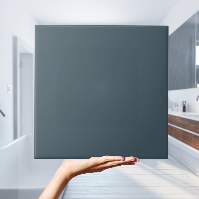 Carreau Carrelage couleur uni gris cendré bleu foncé (Dark Blue Ash Grey Solid Colour Tile
)