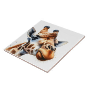 Carreau Carrelage d'aquarelle Giraffe pour décoration mais