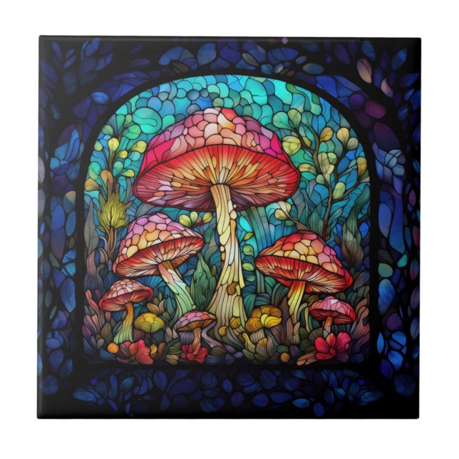 Carreau Carrelage d'art des champignons (Devant)