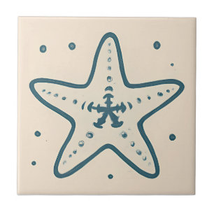 Carreau Carrelage d'art océanique minimal Starfish
