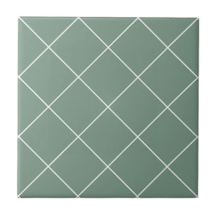 Carreau Carrelage de grille mince en diamant vert Sage