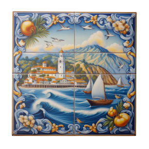 Carreau Carrelage de l'île Catalina - 2 dimensions d'ornem