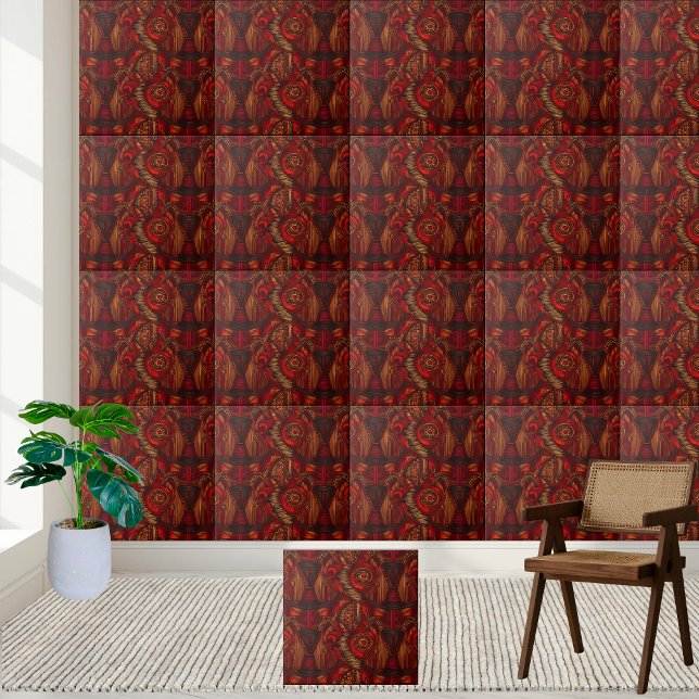 Carreau Carrelage de Motifs ethniques africains d'inspirat (Globally Inspired African Ethnic Pattern Tile)