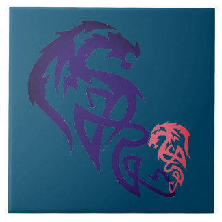 Carreau Carrelage décoratif bleu simple Dragon