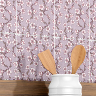 Carreau Carrelage décoratif de vigne florale pourpre - Élé