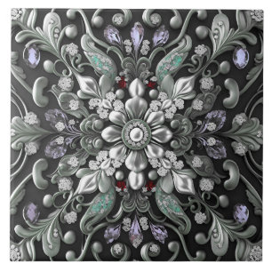 Carreau Carrelage décoratif en céramique violet argenté