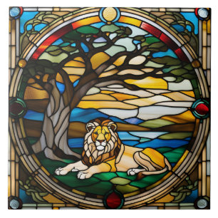 Carreau Carrelage décoratif en verre de lion