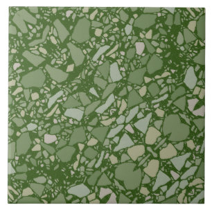 Carreau Carrelage d'effet Olive Green Terrazzo moderne