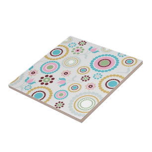 Carreau Carrelage d'impression florale rétro