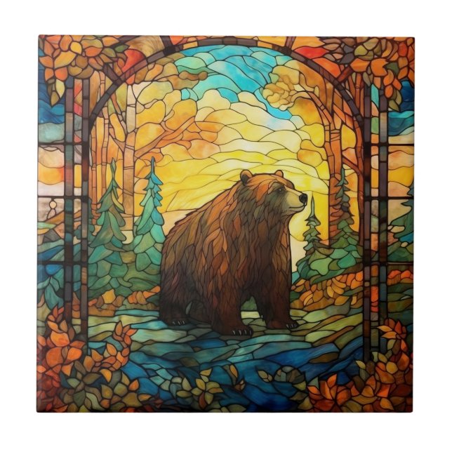 Carreau Carrelage d'ours en verre tendu (Devant)