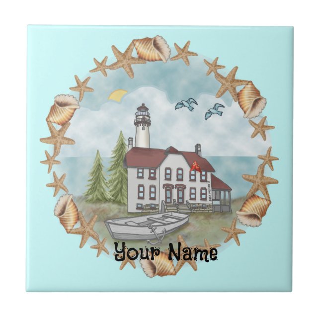 Carreau Carrelage du phare Illinois Shells (Devant)