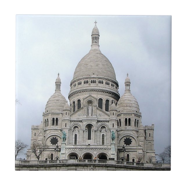 Carreau Carrelage élégant avec photo du Sacré Coeur de Par (Devant)