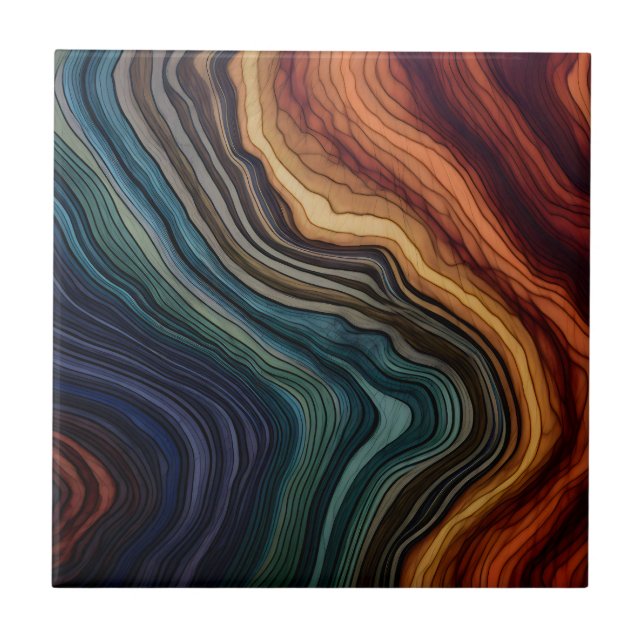 Carreau Carrelage en bois coloré (Devant)