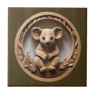 Carreau Carrelage en bois de l'ours Koala australien, Carr