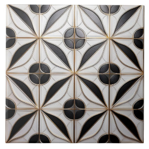 Carreau Carrelage en céramique à motifs Argent et Art Déco