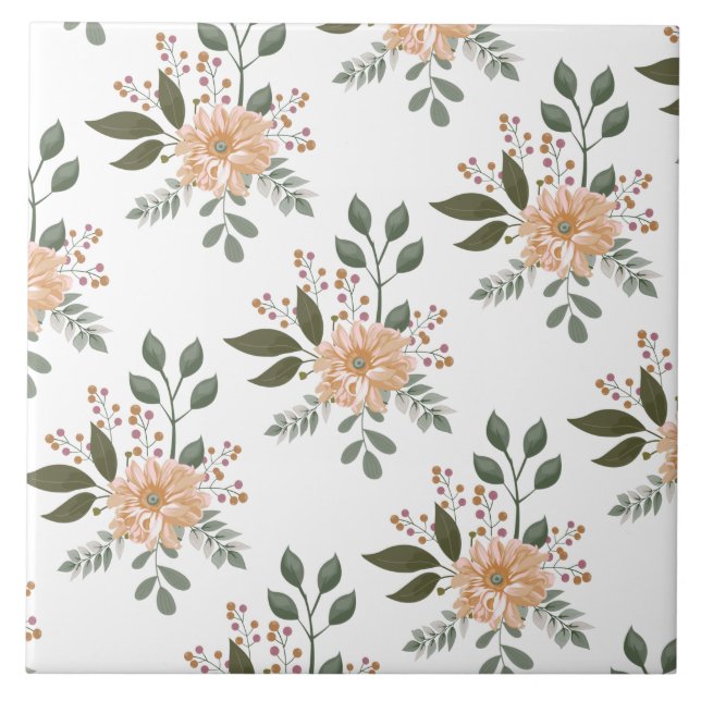 Carreau Carrelage en céramique à motifs floraux (Devant)