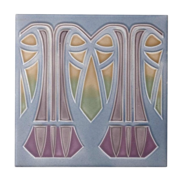 Carreau Carrelage en céramique - Ananas Art Nouveau Lilac (Devant)