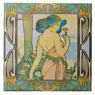 Carreau Carrelage en céramique Art nouveau Alphose mucha D