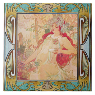 Carreau Carrelage en céramique Art nouveau Alphose mucha D