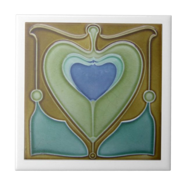 Carreau Carrelage en céramique - Art Nouveau Coeur antique (Devant)