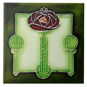 Carreau Carrelage en céramique Art Nouveau Mackintosh Rose
