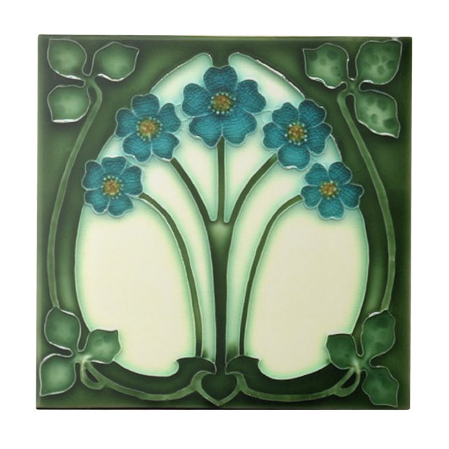 Carreau Carrelage en céramique - Art Nouveau Ne m'oublie p (Devant)