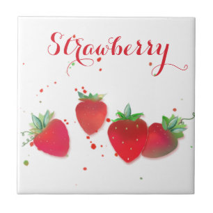 Carreau Carrelage en céramique aux fraises, petit (4,25 p