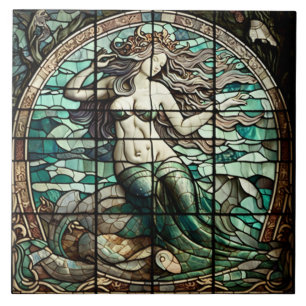 Carreau Carrelage en céramique avec mosaïque de sirène