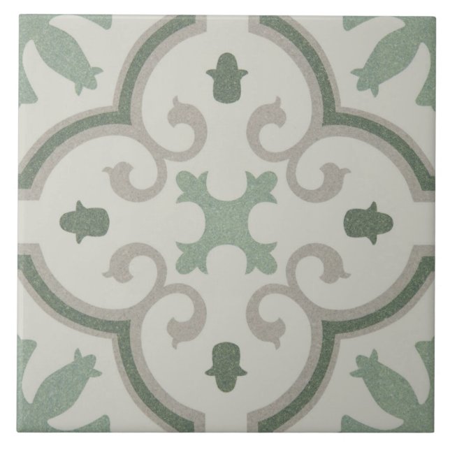 Carreau Carrelage en céramique - Beige vert marocain (Devant)