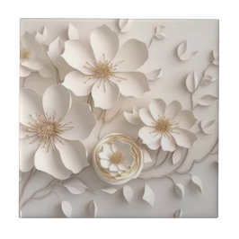 Carreau Carrelage en céramique blanc Dogwood Flower