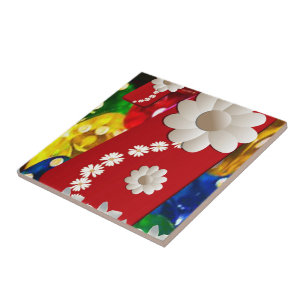 Carreau Carrelage en céramique Blanc Floral