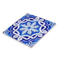 Carrelage en céramique bleu portugais Azulejo.