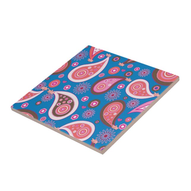 Carreau Carrelage en céramique bleu rose rose rose pastel (Côté)