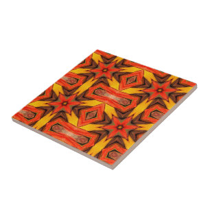 Carreau Carrelage en céramique Brown orange jaune