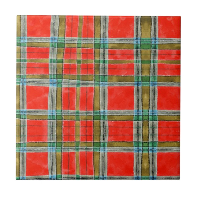 Carreau Carrelage en céramique Carré MAC BAIN TARTAN 4,25  (Devant)