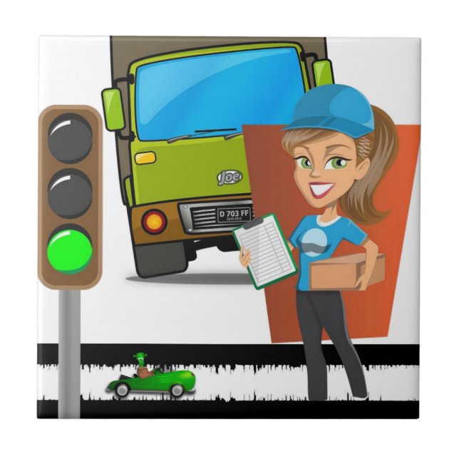 Carreau Carrelage en céramique Carrelage blanc Conducteur  (Devant)