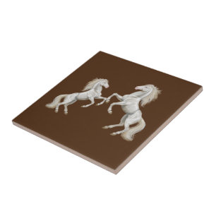 Carreau Carrelage en céramique Chevaux blancs Brown