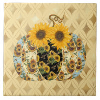 Carrelage en céramique Citrouille tournesol Vintag